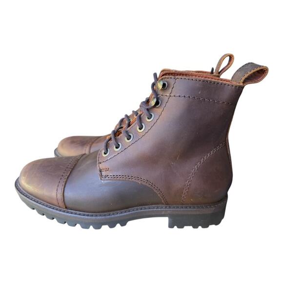 Patina Heritage Cap Toe Leather Ankle Boot Brown Men size 8 - Picture 2 of 7